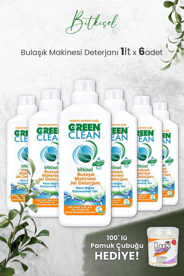 U Green Clean Bulaşık Makinesi Jel Deterjan 1 L x 6 Adet ve Hediyeli - Image 1