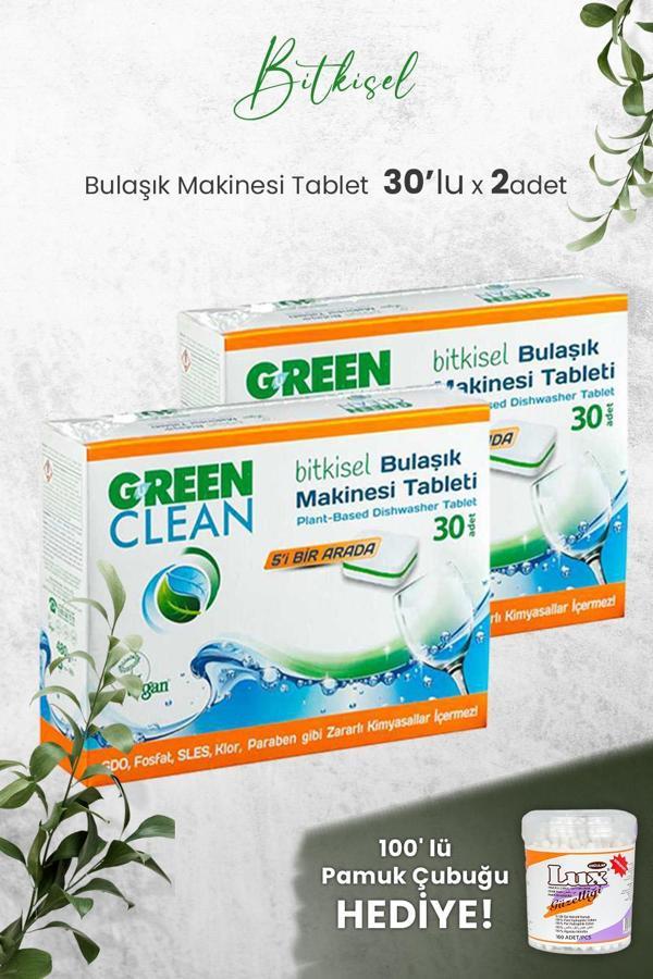 U Green Clean Bulaşık Makinesi Tablet 30'lu x 2 Adet ve Hediyeli - Image 1