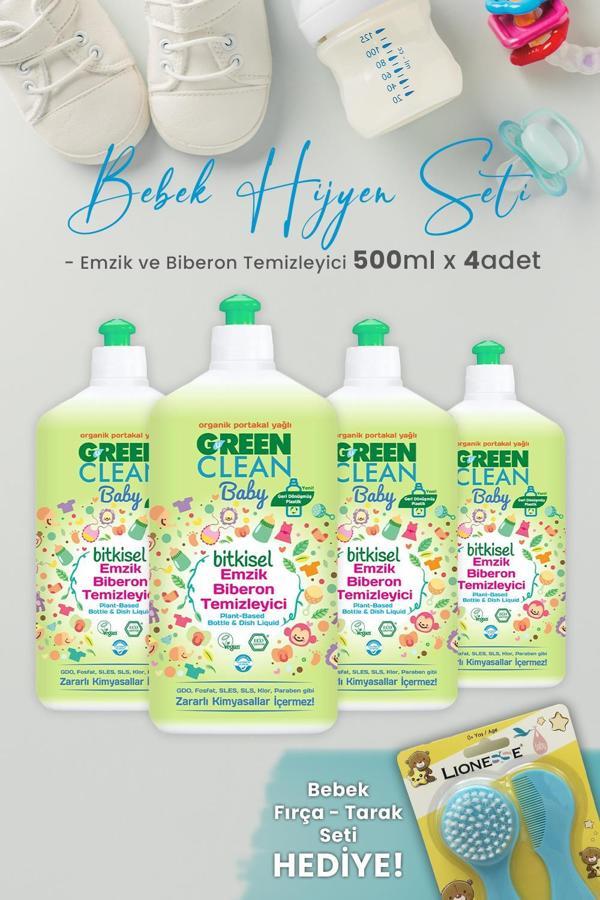 U green Clean Baby Biberon Emzik Temizleyici 500 ml x 4 Adet ve Hediyeli - Image 1