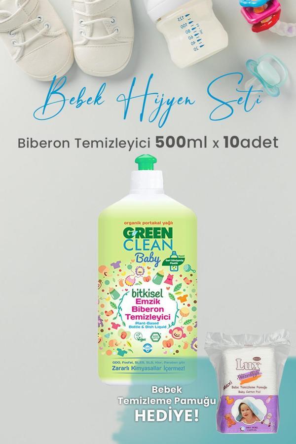 U green Clean Baby Bitkisel Biberon Emzik Temizleyici 500 ml x 10 ve Hediyeli - Image 1