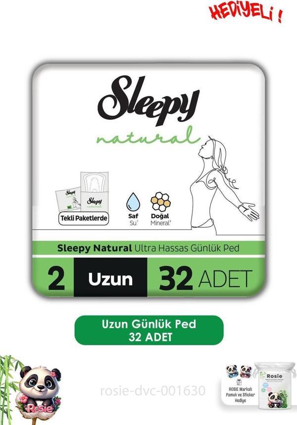 Sleepy Natural Ultra Hassas Günlük Ped Uzun 32 Adet Ped ve ROSIE  - Image 1
