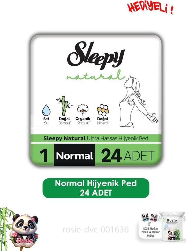 Sleepy Natural Ultra Hassas Hijyenik Ped Normal 24 Adet Ped ve ROSIE  - Image 1