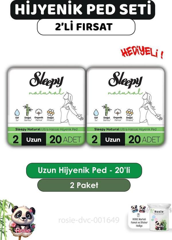 Sleepy Natural Ultra Hassas Hijyenik Ped Uzun 80 Adet Ped ve ROSIE  - Image 1