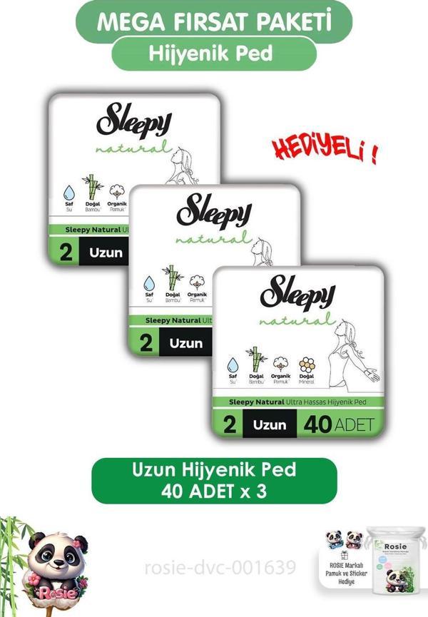 Natural Ultra Hassas Hijyenik Ped Mega Fırsat Paketi Uzun 120 Adet ve ROSIE  - Image 1