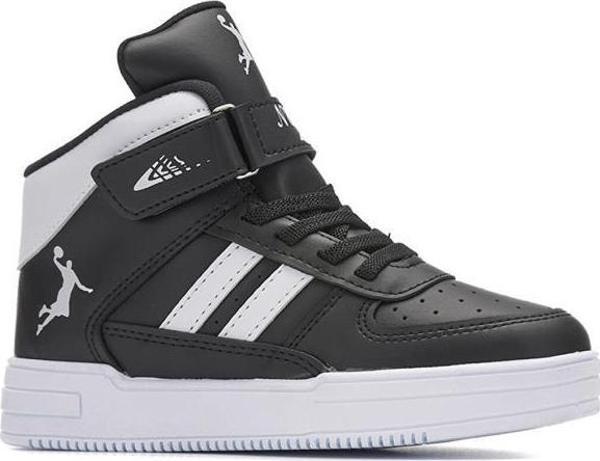 Ndrops 09 Deri Basketbol Orijinal Çocuk Sneakers Bot Siyah Beyaz - Image 1
