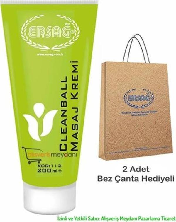 Ersağ Cleanball Masaj Kremi 200 Ml - Bez Çantalı - Image 1