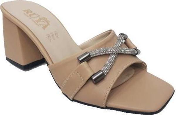 Rüya 101-3 Deri Taşlı Fashion Kadın Terlik - Image 1