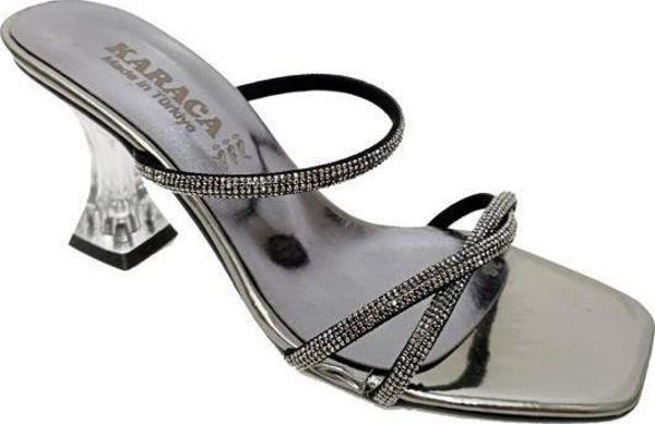 Rüya 8208-5 Rugan Taşlı İnce Topuk Kadın Terlik - Image 1