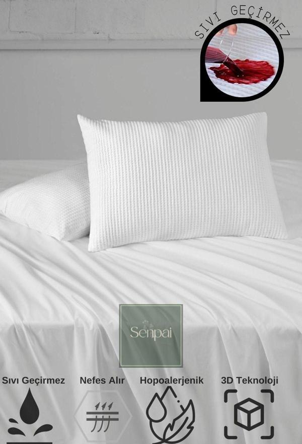 Senpai Home 3D-Kapaklı %100 Sıvı Su Geçirmez Yastık Alezi Koruyucu - Image 1