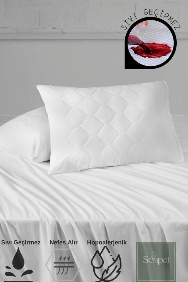 Senpai Kapitone-Kapaklı Microfiber %100 Sıvı Su Geçirmez Yastık Alezi Koruyucu - Image 1