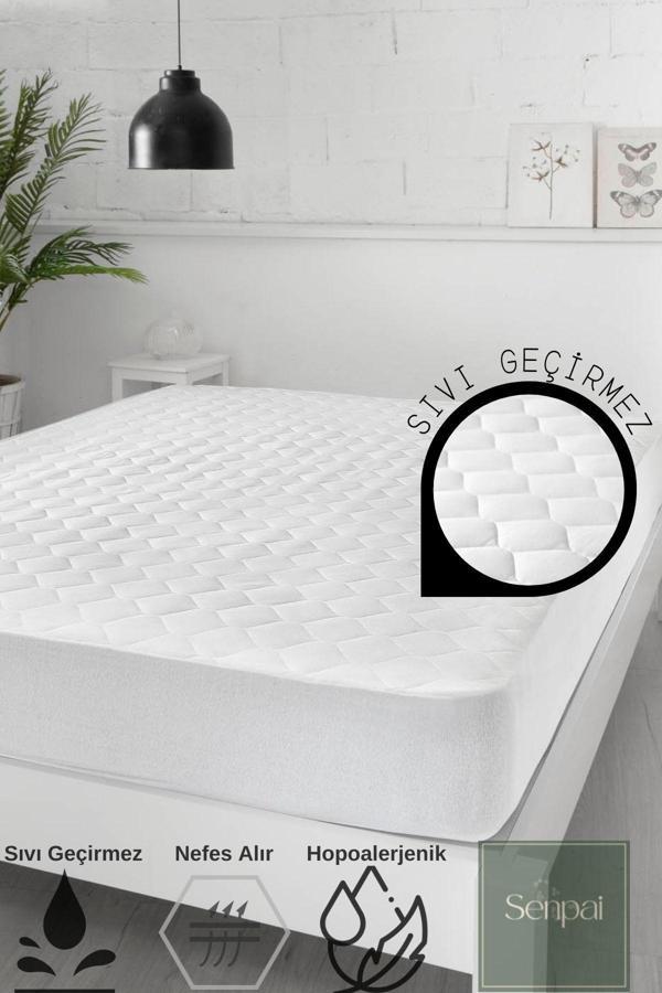 Senpai Kapitoneli-Microfiber Fitted %100 Sıvı Su Geçirmez Tek-Çift Kişilik Yatak Koruyucu Çarşaf Alez Çocuk - Image 1