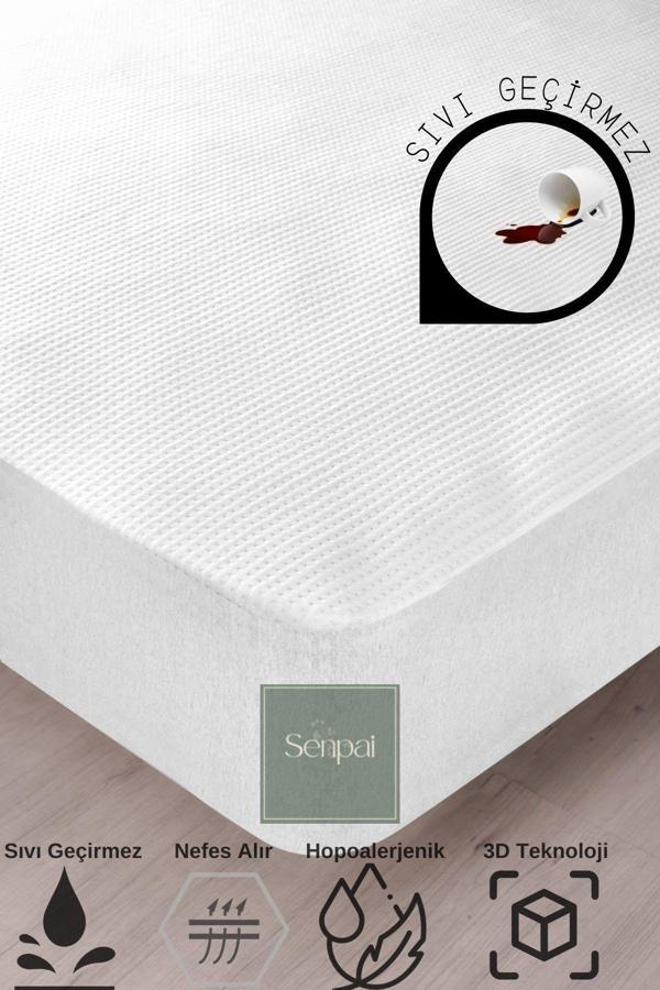 Senpai 3D-Fitted %100 Sıvı Su Geçirmez Tek-Çift Kişilik Sessiz Full Kenar Alez Yatak Koruyucu Çocuk Alezi - Image 1