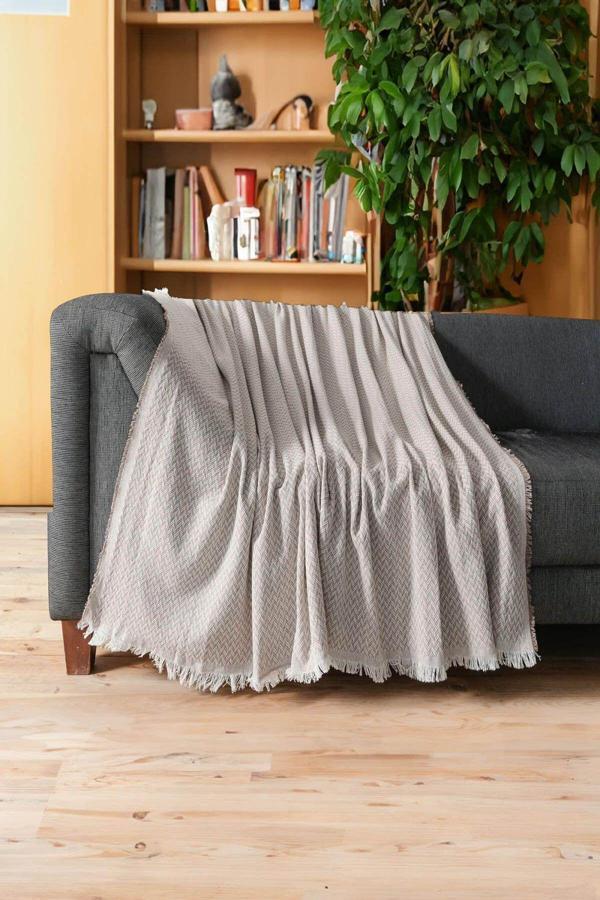 Senpai Pamuklu Koltuk Çekyat Berjer Örtüsü Şalı Tekli Üçlü Kanepe Kılıfı Çift Taraflı Terletmez 170X210 - Image 1