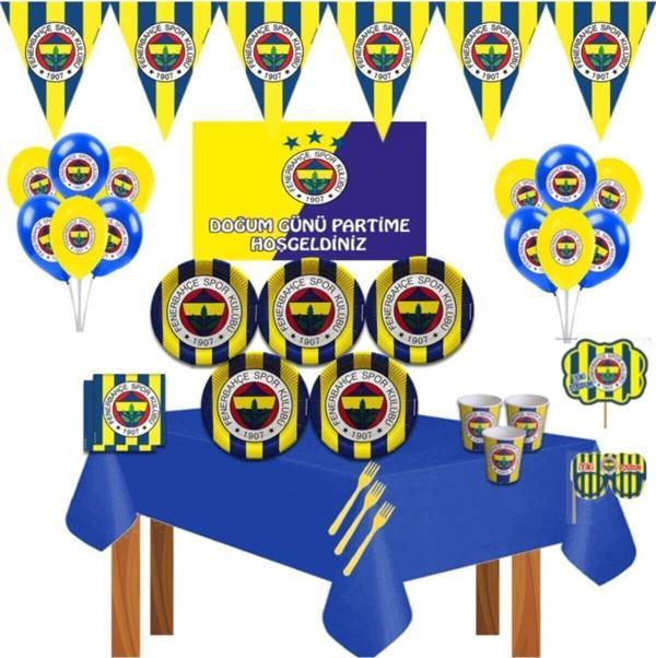 Fenerbahçe Afişli Sarı Kanarya Doğum Günü Parti Setleri 8 Kişilik - Image 1