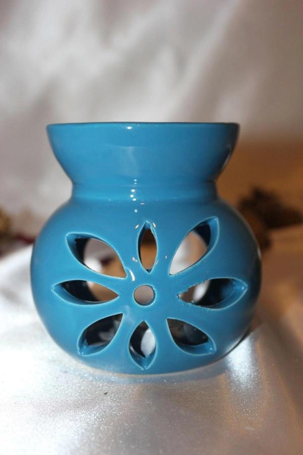 Buhardanlık Ebru Boyama Lotus Çiçeği Seramik Buhurdanlık Hand Made El İşi 11 - Image 1