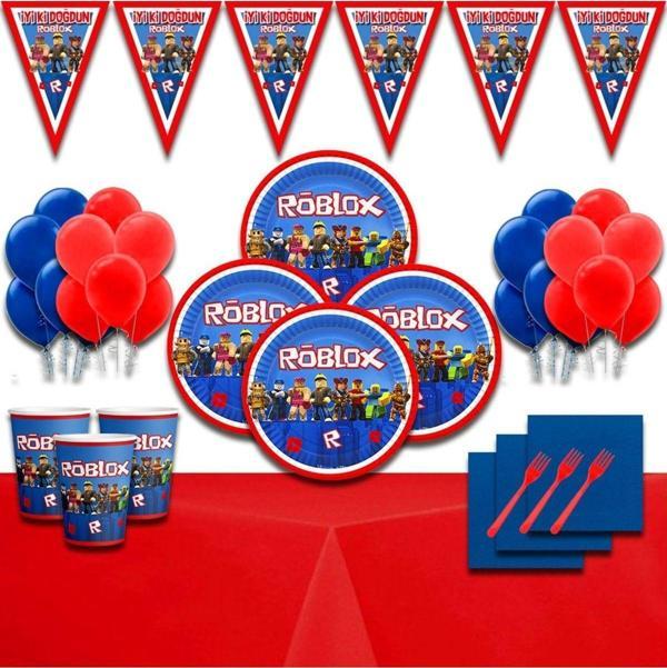 Doğumgünüparti Roblox 16 Kişilik Doğum Günü Parti Süsleri Malzemeleri Seti Lüxroblox1 - Image 1