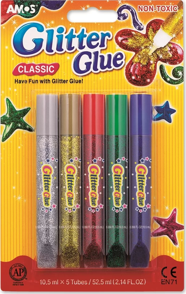 Amos Klasik Simli Yapıştırıcı 10,5 ml 5 Tüp GCL10B5 - Image 1