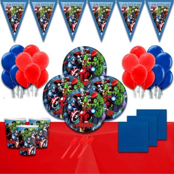 Doğumgünüparti Avengers Yenilmezler 16 Kişilik Doğum Günü Parti Süsleri Malzemeleri Seti - Image 1