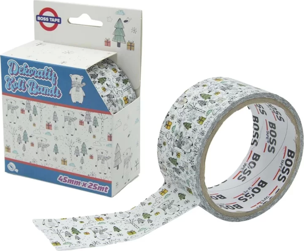 BOSS TAPE 4583 DESENLİ DEKORATİF KOLİ BANDI 45mmx25m AYICIK - Image 1