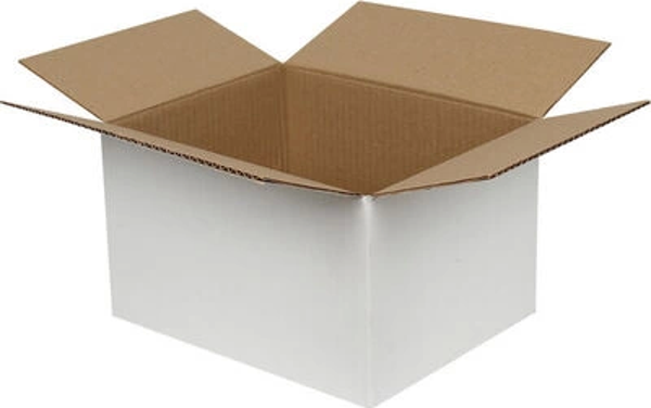 60x40x12cm Çift Oluklu Koli - Beyaz - Image 1