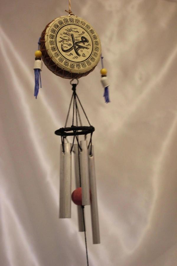 Deprem Zili Rüzgar Çanı Allah Hz Muhammet Feng Shui 5 Metal Boru - Image 1