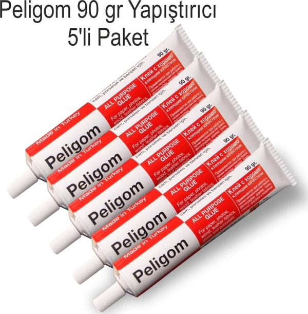 Pelikan Peligom Kuvvetli Sıvı Yapıştırıcı 90 gr - Metal Tüp 5 li Paket - Image 1