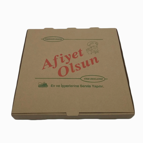Pizza Kutusu Kraft -Kahverengi 100 lü.40x40 - Image 1