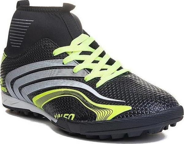 Walked 435-24 Çoraplı Erkek Çocuk Halı Saha Krampon Siyah Sarı 36-39 - Image 1