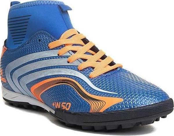 Walked 435-24 Çoraplı Erkek Halı Saha Krampon Mavi Turuncu 40-44 - Image 1