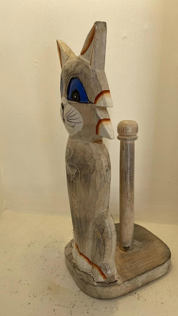 kağıt havluluk ahşap kedi figürlü - Image 1