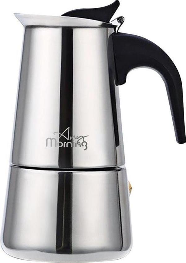 Any Morning FE001-6 Espresso Kahve Makinesi Paslanmaz Çelik İndüksiyonlu Moka Pot 300 Ml - Image 1