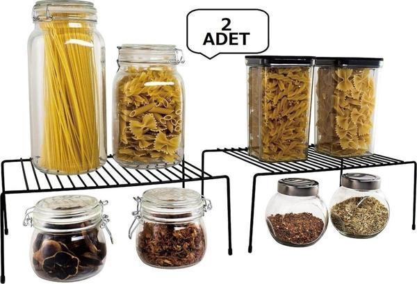 Moniev 2 Adet Raf Dolap İçi Düzenleyici Mutfak Düzenleyici Banyo Düzenleyici Paslanmaz Organizer - Image 1