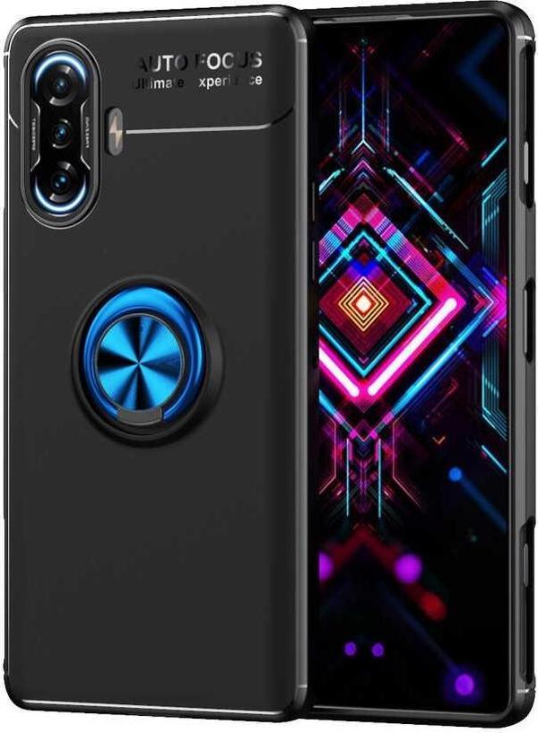Kılıfmania Xiaomi Redmi K40 Gaming Kılıf Renkli Yüzüklü Manyetik Silikon Kapak Siyah - Mavi - Image 1