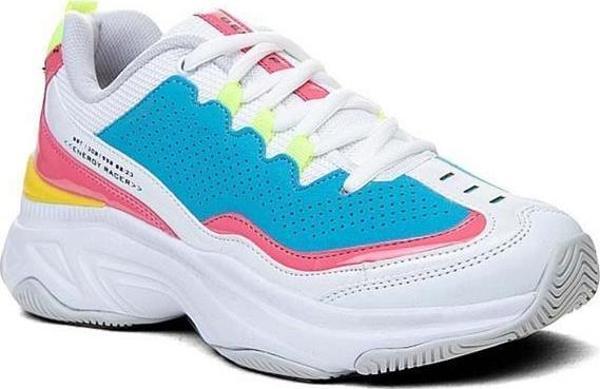 Best Of 171 Deri Trend Sneakers Ayakkabı 36-40 Beyaz Turkuaz - Image 1