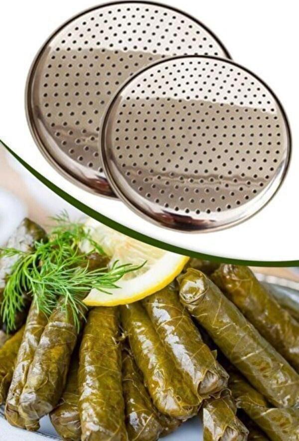 Abant 22 Cm Sarma Dolma Altlığı Delikli Çelik Pizza Lahmacun Tepsisi Paslanmaz Çelik - Image 1