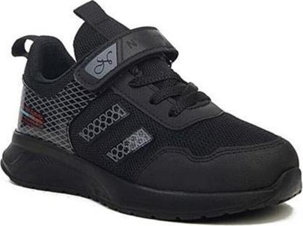 Ndrops 05P-22 Deri Çocuk Sneaker Ayakkabı Siyah Füme - Image 1