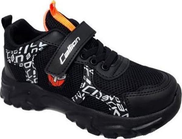 Callion 047 Anorak Çocuk Sneakers Ayakkabı 26-30 Siyah Oraj - Image 1