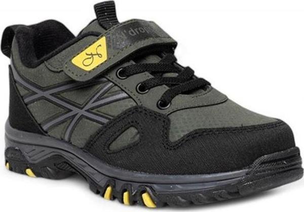 Ndrops 07-24 Deri Erkek Çocuk Sneaker Haki Sarı 31-35 - Image 1