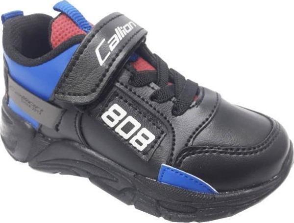 Callion 808 Deri Patik Çocuk Spor Ayakkabı Siyah Kırmızı Sax - Image 1