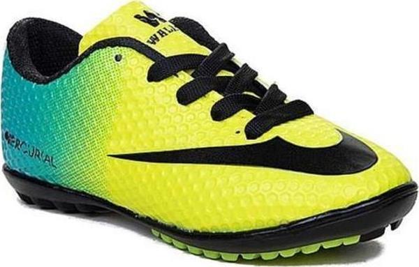 Walked 401-23 Tx Futbol Erkek Çocuk Halı Saha Kramponu 31-35 Sarı Turkuaz - Image 1