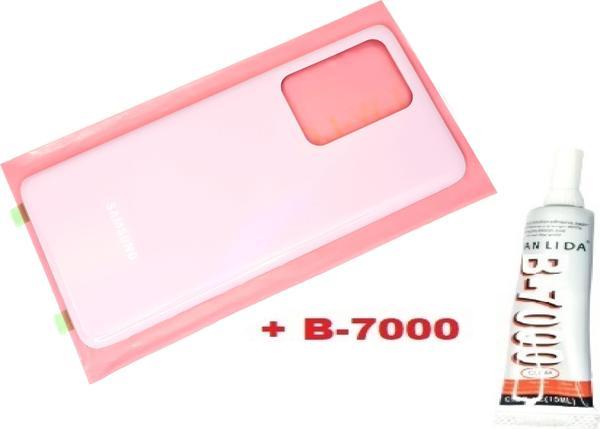 Tkgz Samsung Galaxy S20 UTRA Arka Pil Batarya Kapağı (CAM) PEMBE - Image 1