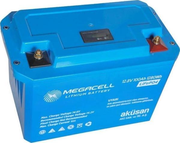 Megacell 12.8V 100Ah LiFePO4 Lityum Demir Fosfat Akü - Image 1