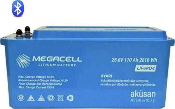 Megacell 25.6V 110Ah (Bluetooth) LiFePO4 Lityum Demir Fosfat Akü(ABS Kasa) - Image 1