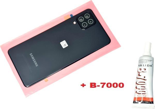 Tkgz Samsung Galaxy A22 (4G) Arka Pil Batarya Kapağı (FULL Kamera Lensli+B-7000) SİYAH - Image 1