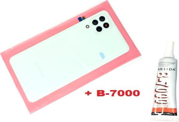 Tkgz Samsung Galaxy A22 (4G) Arka Pil Batarya Kapağı (FULL Kamera Lensli+B-7000) MAVİ - Image 1