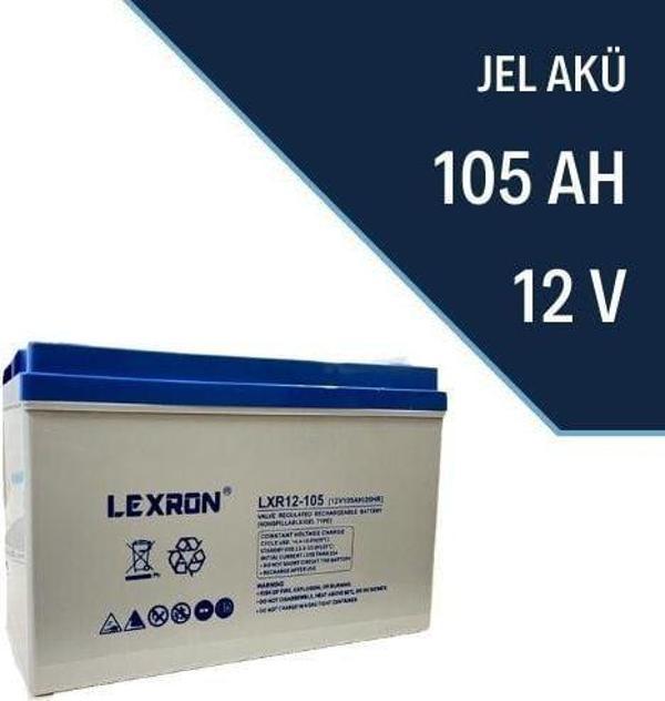 Lexron 12 V Volt 105 Ah Amper Deep Cycle Solar Güneş Jel Akü - Image 1