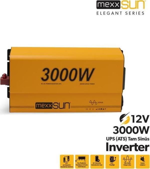 Mexxsun Tam Sinüs UPS (Remote Ekran) 12V 3000W - Image 1