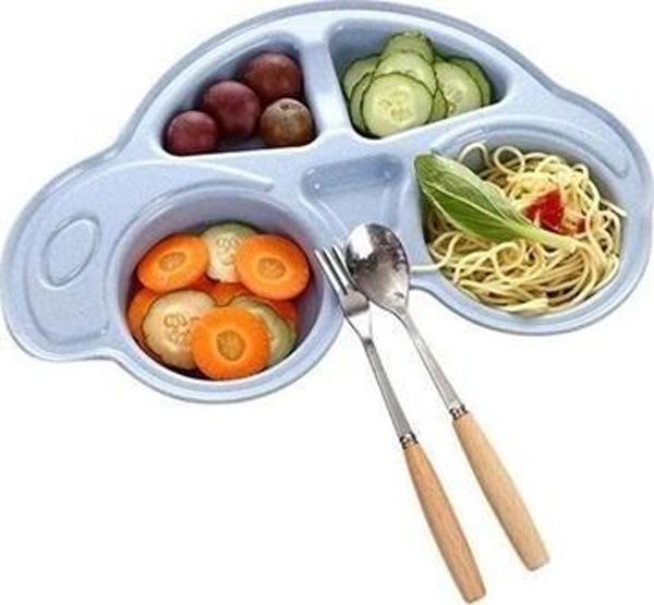 Mama Tabağı Sevimli Araba Şeklinde Tabak Bebek Çocuk Tabldot - Image 1