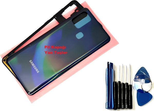 Tkgz Samsung Galaxy A31 (A315) FULL ORJ KASA Arka Pil Batarya Kapağı (TAMİR SETİ) SİYAH - Image 1