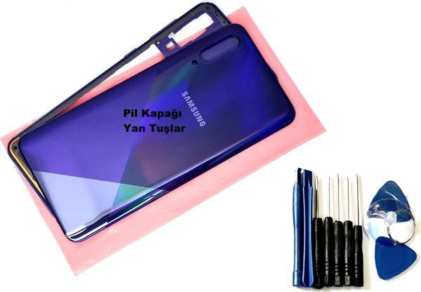 Tkgz Samsung Galaxy A30S (A307) FULL ORJ KASA Arka Pil Batarya Kapağı (TAMİR SETİ) MAVİ - Image 1
